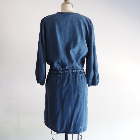 Calvin Klein Jeans Long Sleeve Chambray Dress - Picture 5 of 7